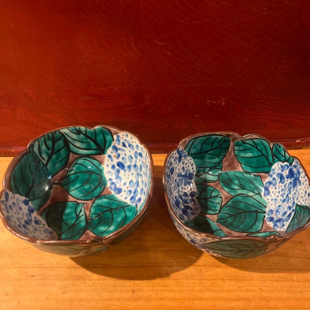 正木春蔵 紫陽花文鉢10客 共箱無し