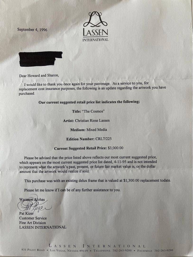 【あの頃欲しかった!世界限定225ラッセン】Lassenサイン入りキャンバス額装