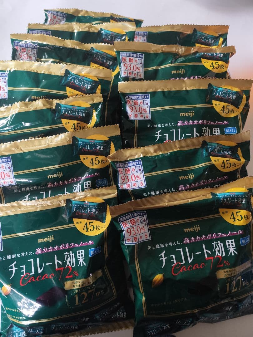 meiji 明治 チョコレート効果 カカオ 72% 45枚入12袋