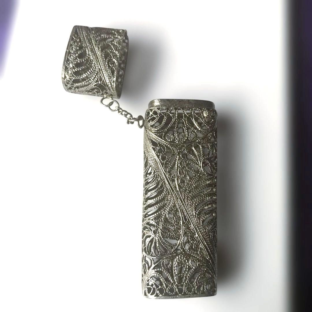 アンティーク　銀線細工　ライターケース　香入（こういれ）ケース　ビンテージ品