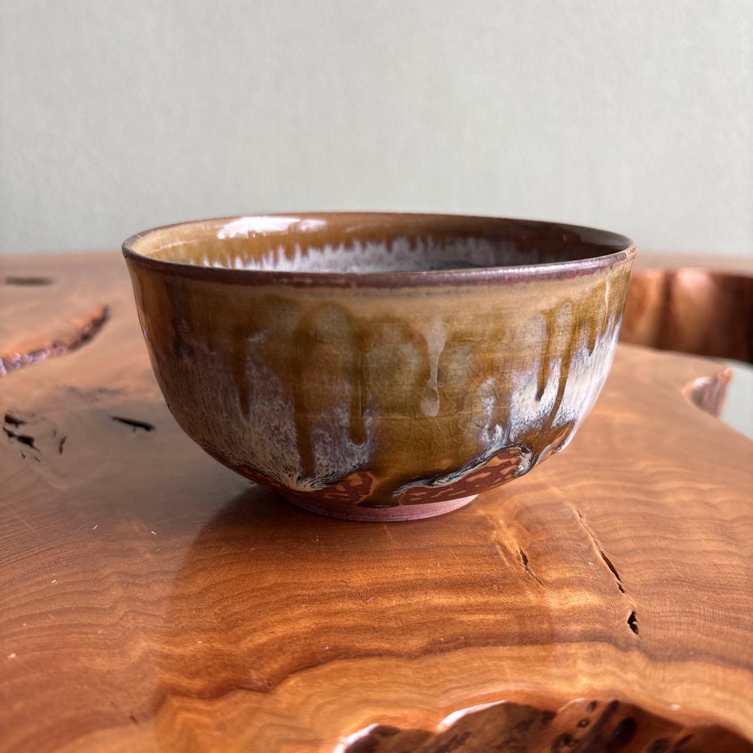 高取焼 宗家窯 高取八山 抹茶碗 茶道具 共箱(120Dc)