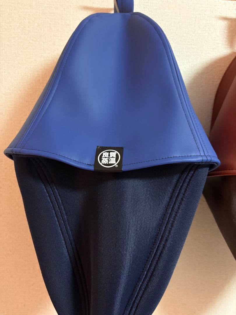ベストサウナサウナハット 2色セット (青・茶) 良質蒸温　シリコンレザー
