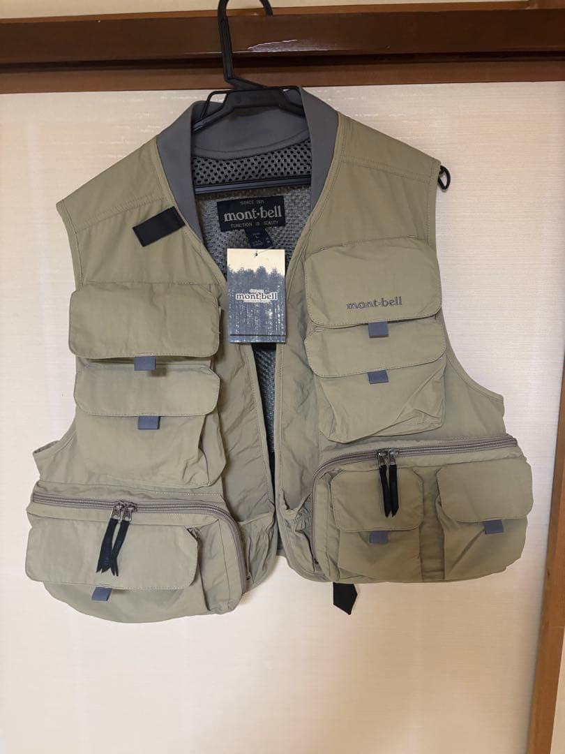 mont-bell アジャスタブルフィッシングベスト Lライトタン【タグ付き】