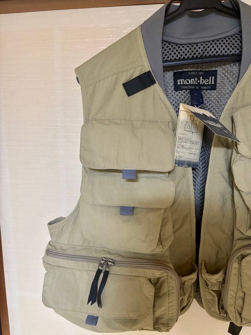 mont-bell アジャスタブルフィッシングベスト Lライトタン【タグ付き】