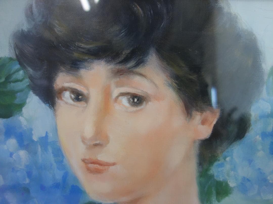 M▽斎藤光子 油彩 絵画 額縁 ソワレの女 F4 (37907)