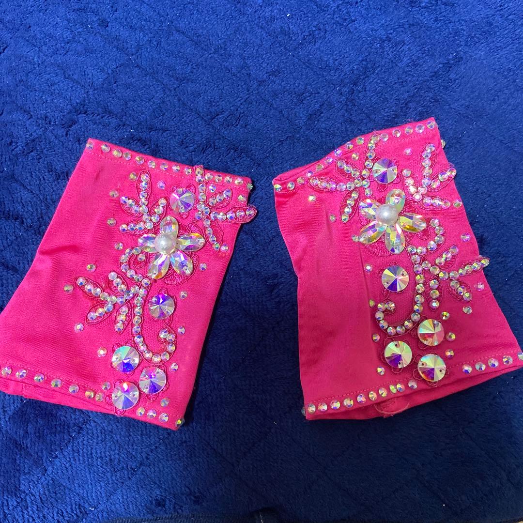 ピンク ビーズ装飾 ベリーダンス衣装