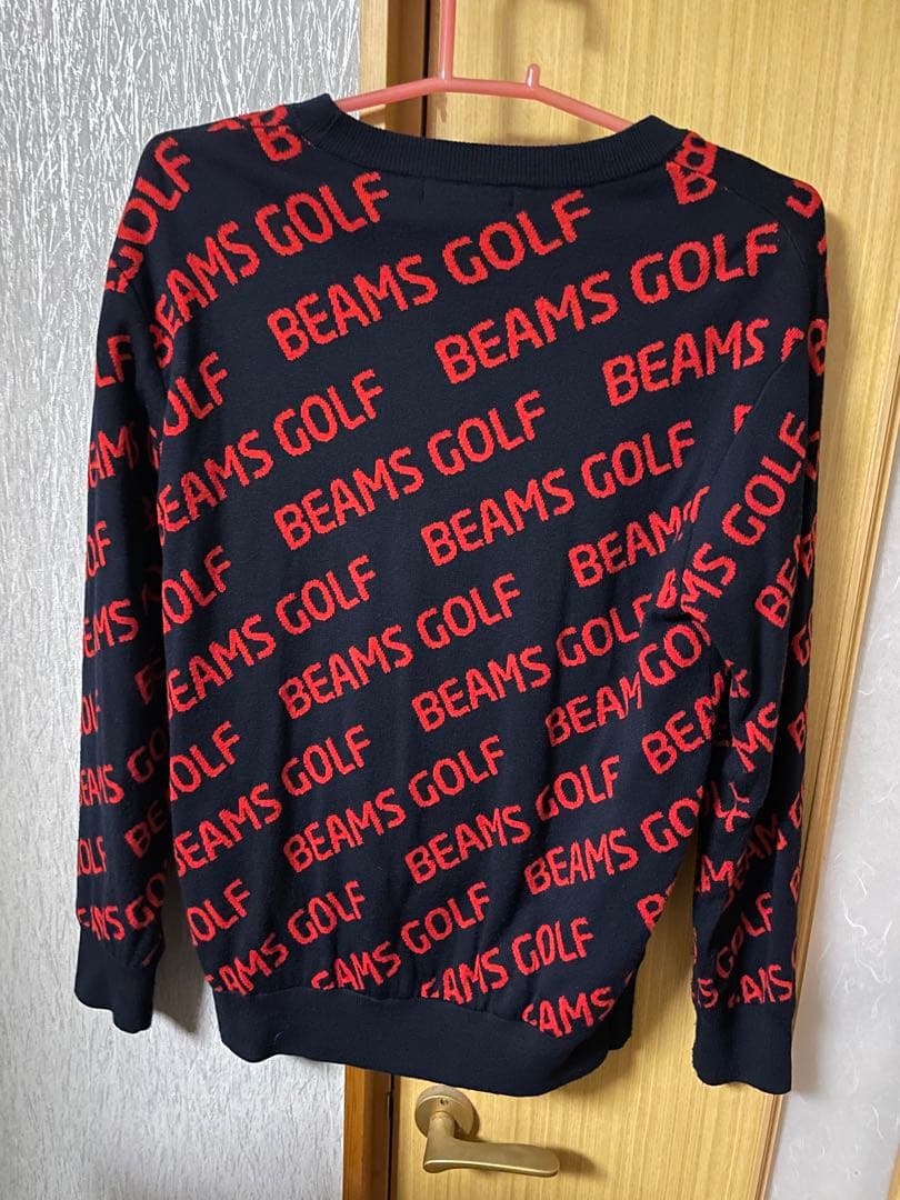 BEAMS GOLF セーター L 黒/赤