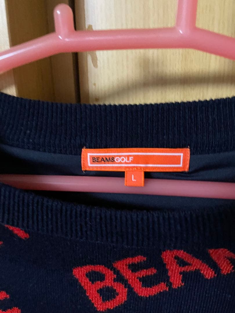BEAMS GOLF セーター L 黒/赤