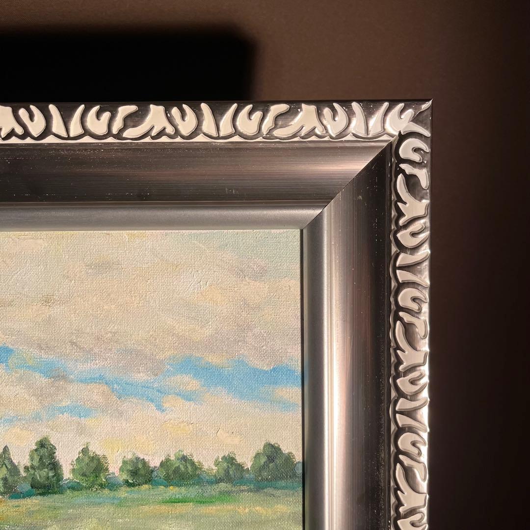 ★秀作★手書き油絵 クロード・モネ ひなげし 額付 絵画 インテリア 油彩画