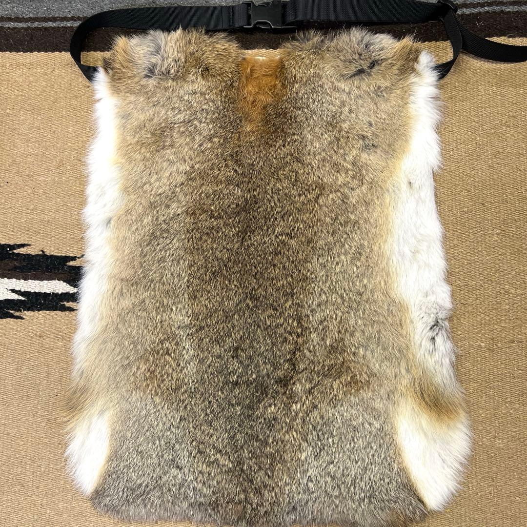 大判ラビット尻あて　登山　釣り　ヒップガード　ウサギ毛皮敷物　スキー　山菜　山伏