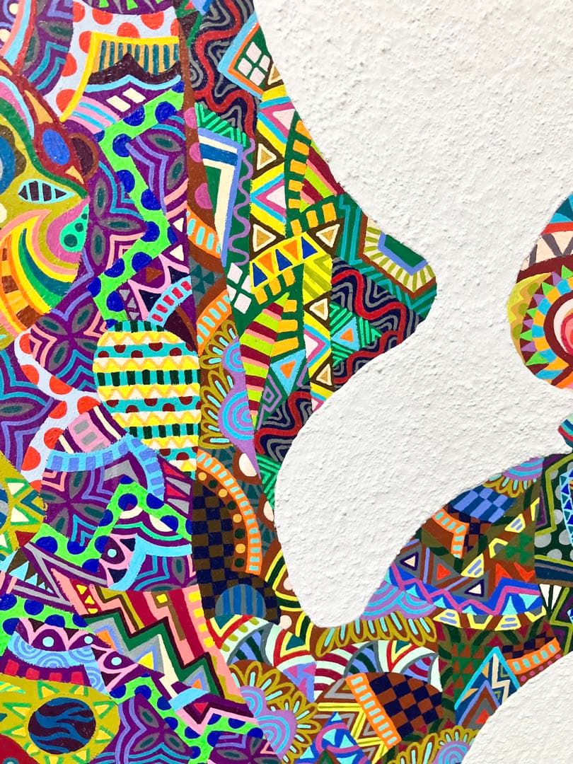 原画　絵画　F30　人物画　アクリル画　現代アート　細密画　大型　一点物　手描き