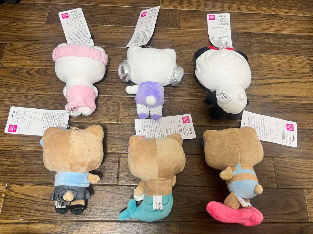 アベイル 50周年　日焼けハローキティ　　マスコットチャーム　ぬいぐるみ　6点