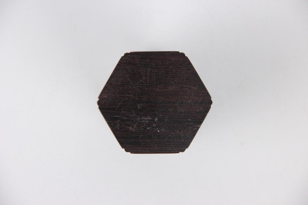 昇斎　作　鉄刀木 葫蘆形透かし 莨入 茶入　共箱 ED1-8