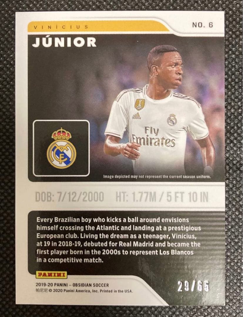 その他 Vinicius JR Panini Obsidian Purple/65 RC