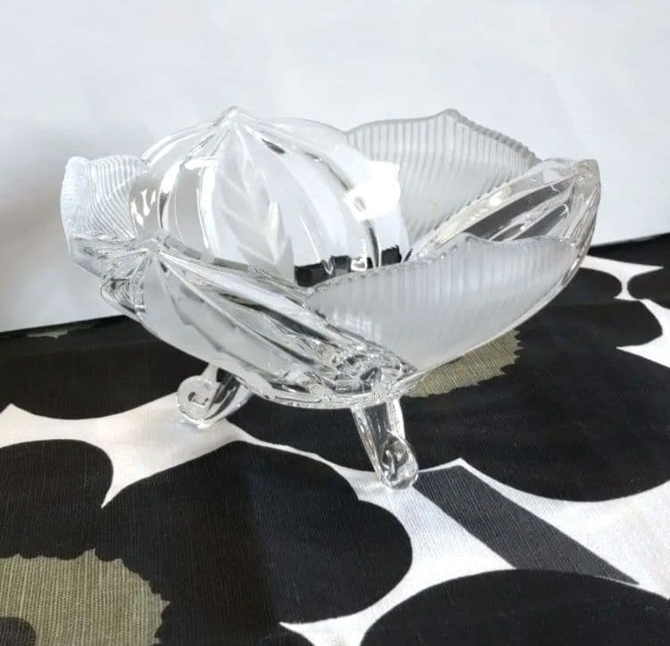 レトロ ガラスボウル ■ 猫脚 足つき アンティーク ヴィンテージ 蚤の市