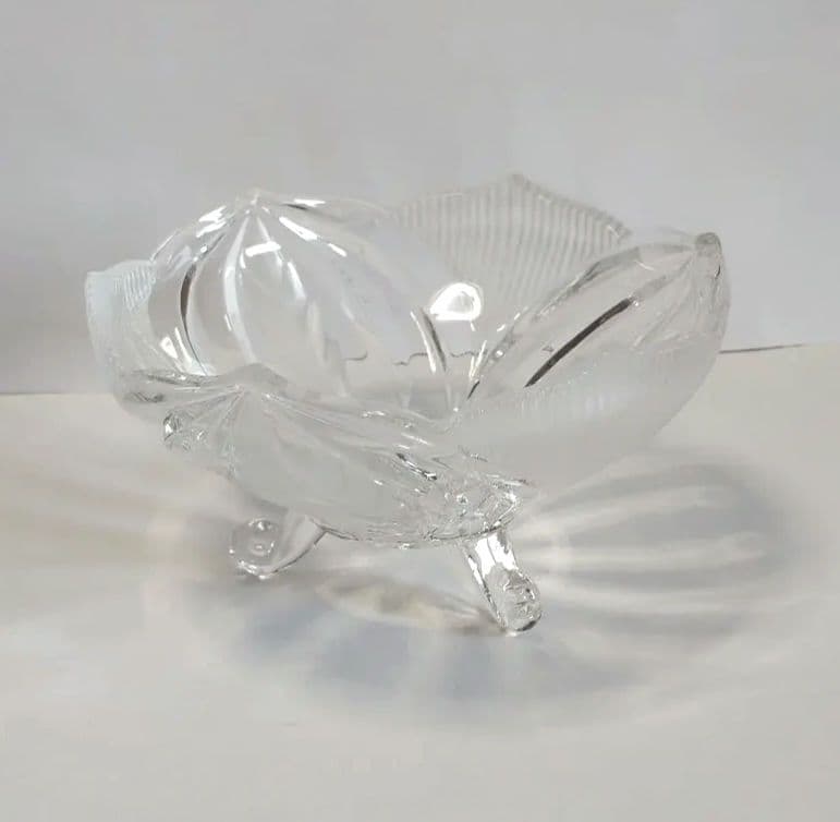 レトロ ガラスボウル ■ 猫脚 足つき アンティーク ヴィンテージ 蚤の市