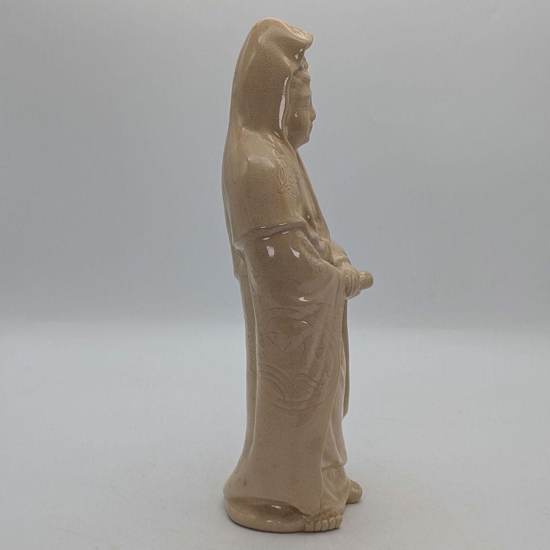 陶華山窯 松尾藻風 萩焼 観音菩薩立像 陶像 陶器人形 仏像 観世音菩薩 置物