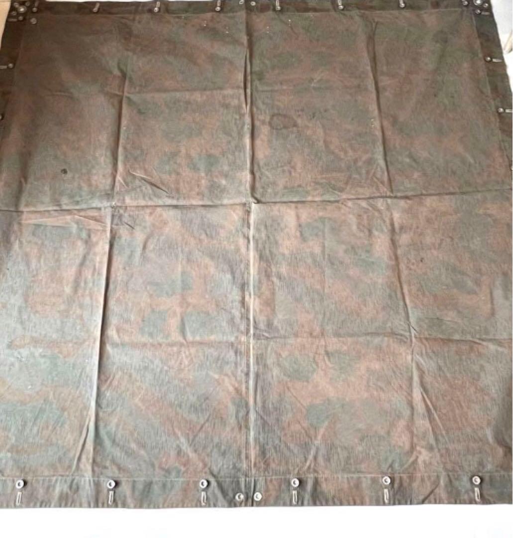 ①スイス軍幕 スプリンターカモ ツェルトバーン ミリタリー テント タープ