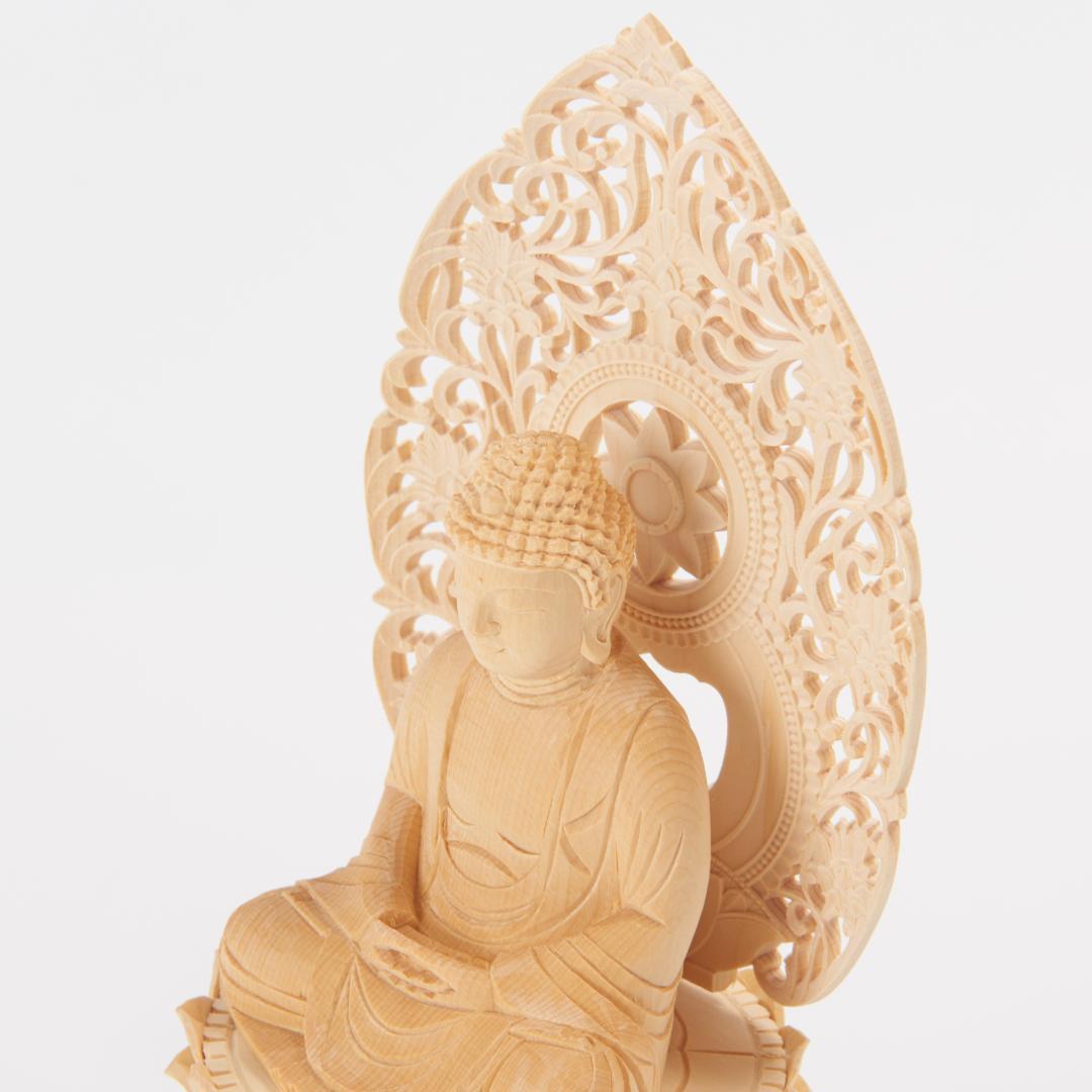 桧　２.５寸　釈迦如来　＃０５４