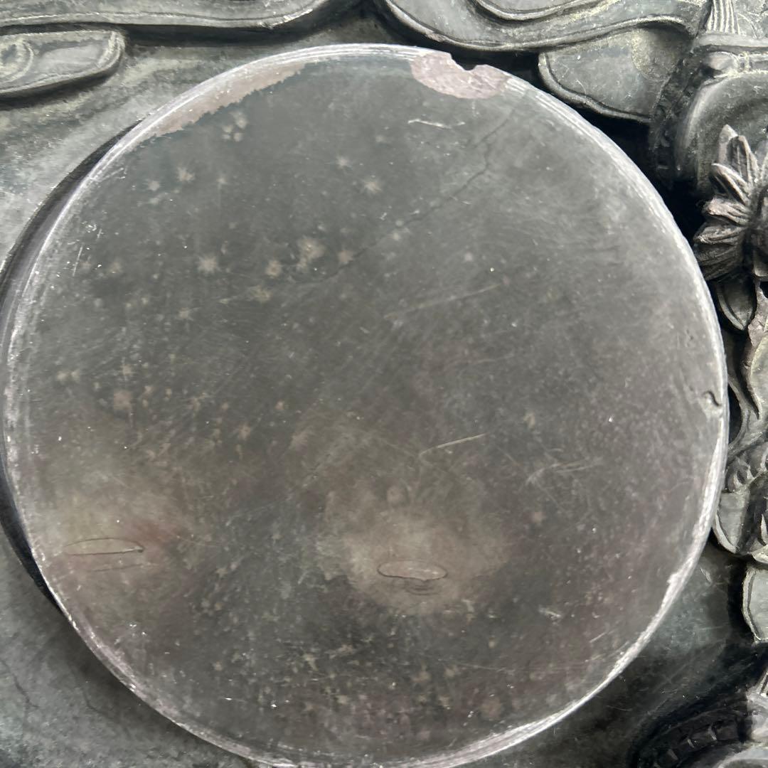 蔵出し　骨董　龍手彫り硯　水岩石如神　蔵之房珍