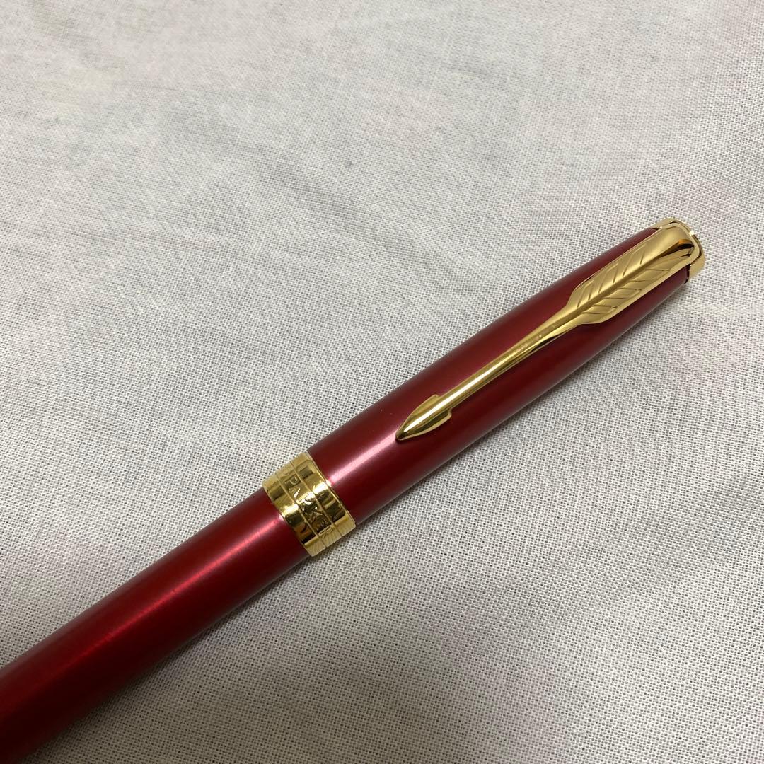 【美品】PARKER パーカー ソネット レッドGT ボールペン ケース付き