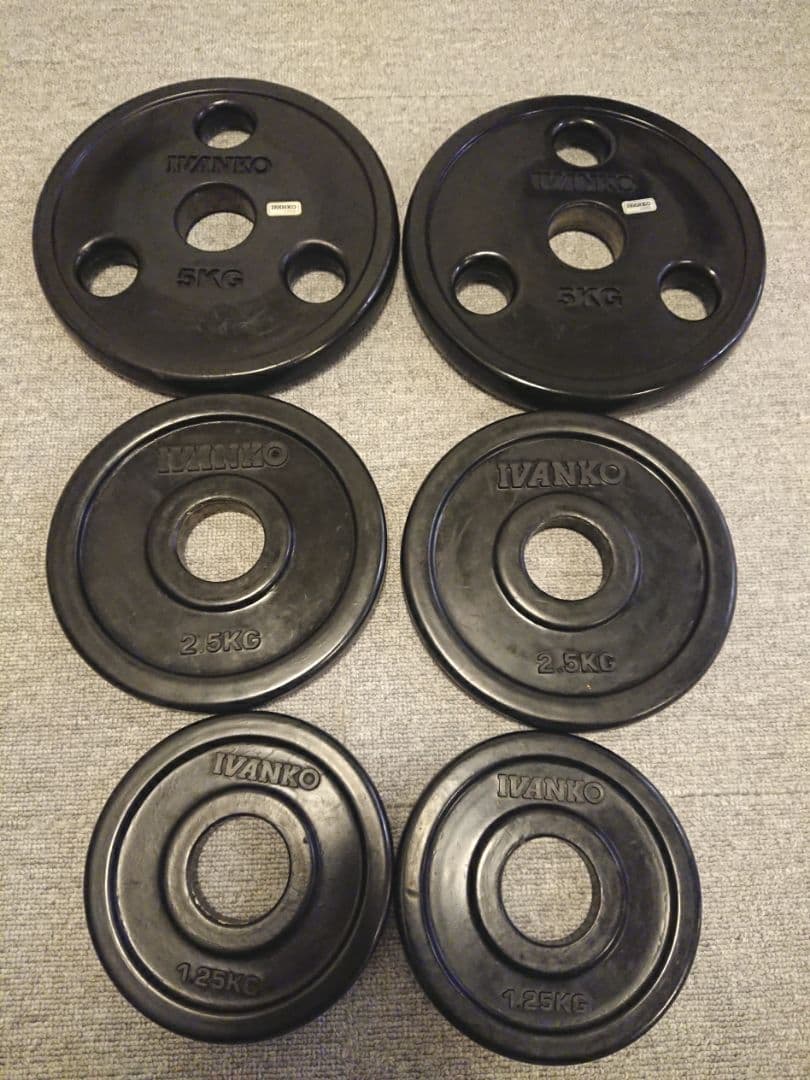 IVANKO イヴァンコ ラバー プレート。計17.5kg 穴径50mm