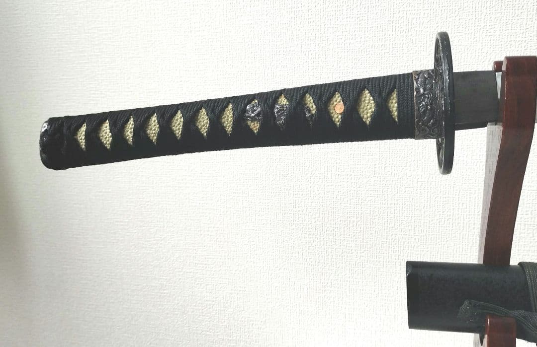 日本刀　黒塗鞘模造刀　美品　刀袋入り