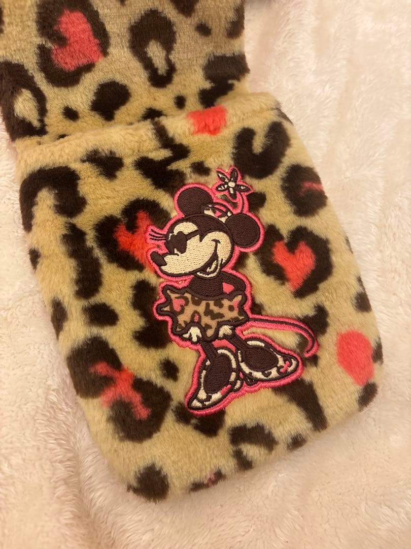 ディズニー ミニーヒョウ柄 マフラーキャップ ファンキャップ