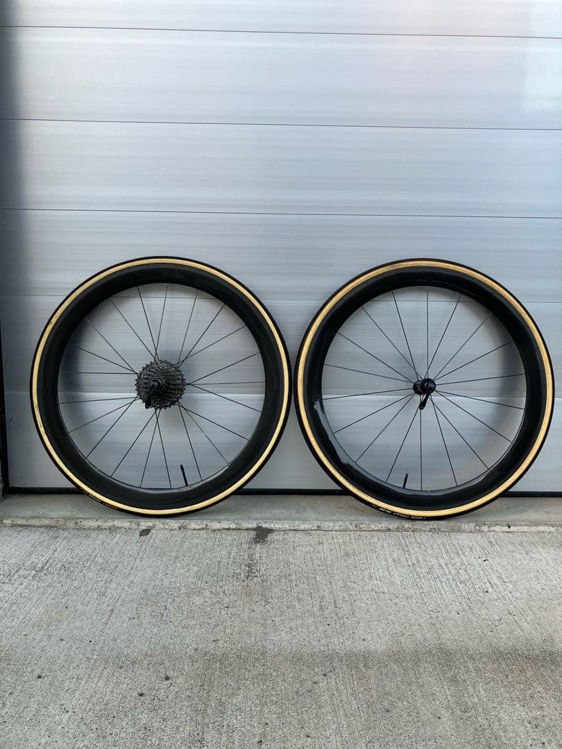 フルクラム　レーシングスピード50カーボンホイール前後セット　タイヤ&予備タイヤ