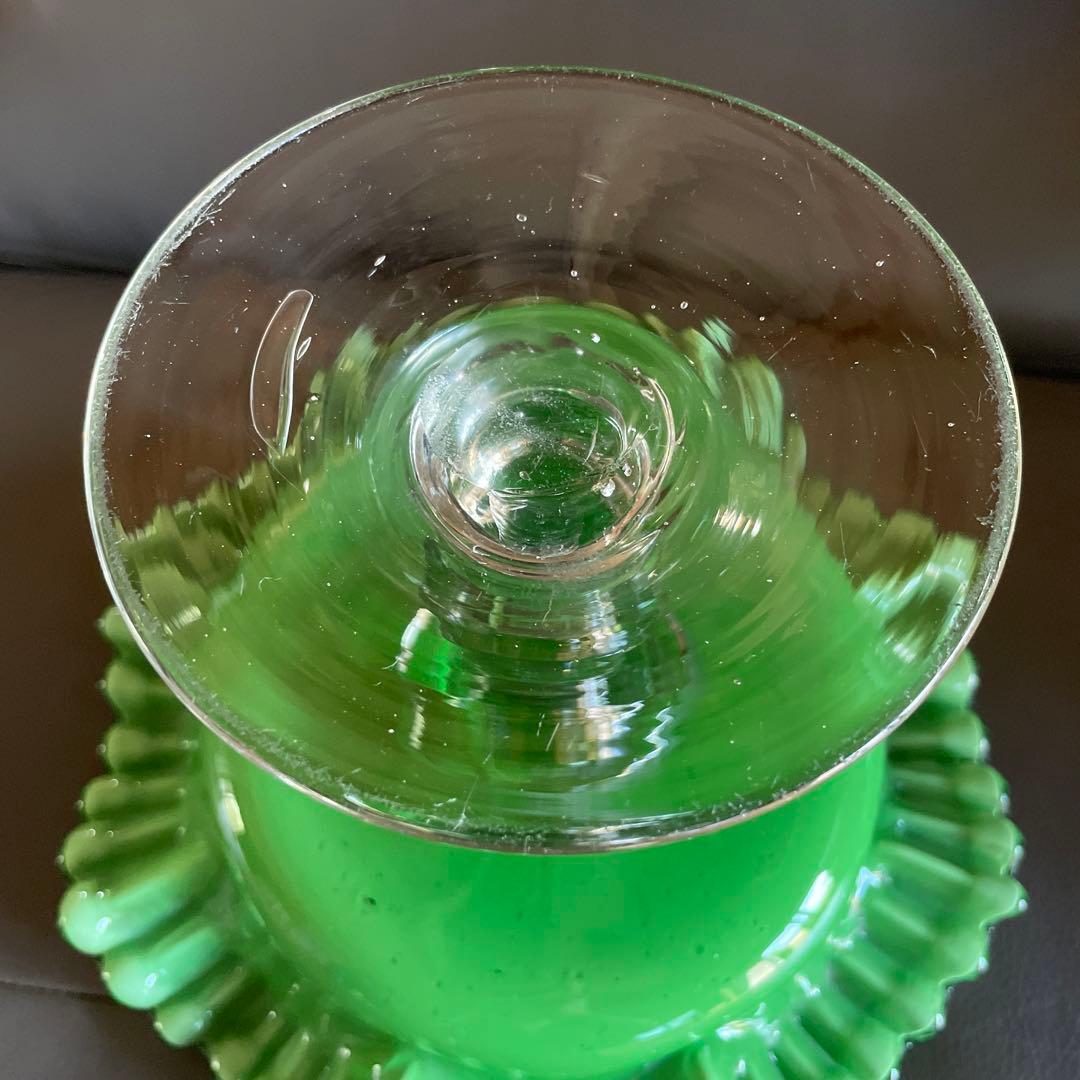 大正ガラス 脚付フリルガラスコンポート