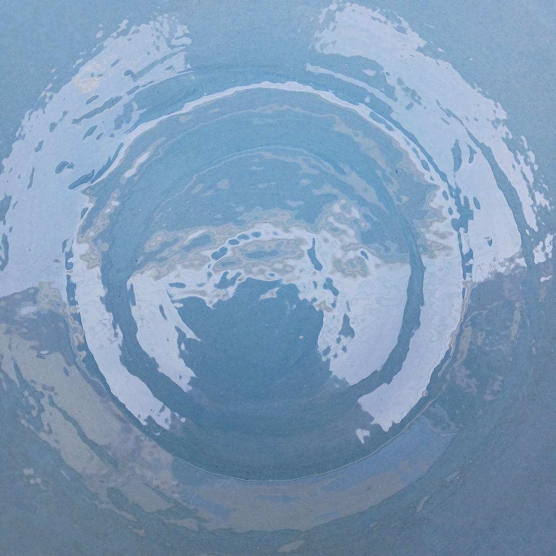 新品　特大　∅50　 陶器　睡蓮鉢　メダカ鉢　手書き絵　花柄　手造り　高級品LB