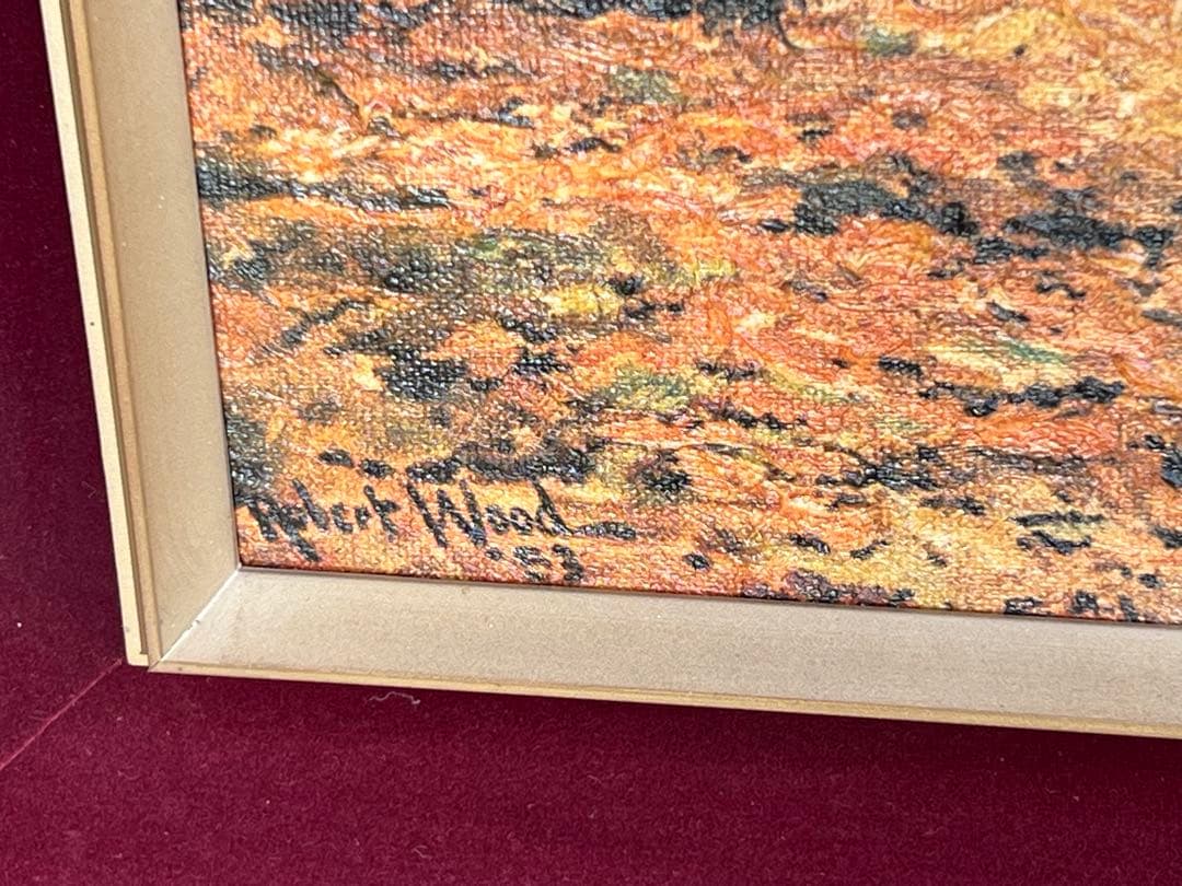 秋景色　ロバートウッド作　複製画 ビンテージ