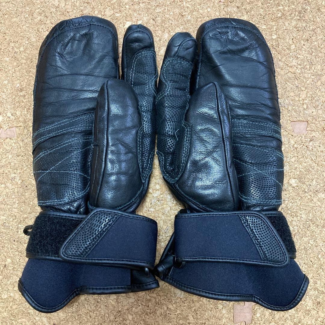 【美品】ファブリス FABLICE スキーグローブ手袋ロブスター型Lメンズ黒革