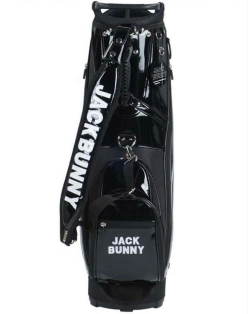新品 JACK BUNNY ジャックバニー エナメル キャディバッグ ブラック