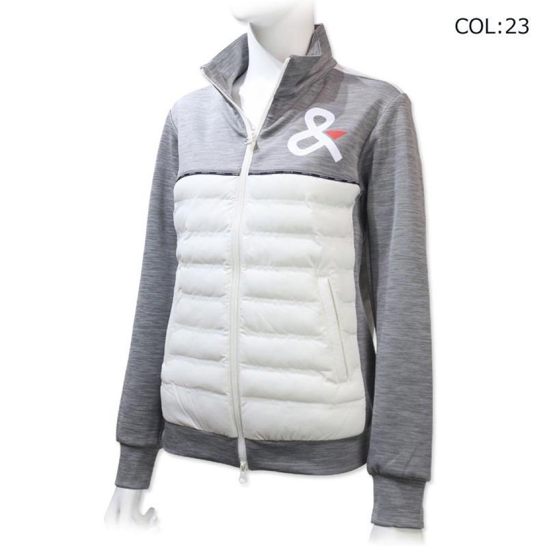 ★超美品★and per se ゴルフアウター　グレー×オフホワイト M 防寒服