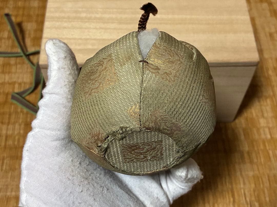 茶道具セット 金色と茶色 仕覆 茶入 木箱入