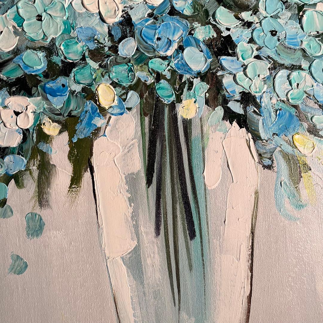 ★アサヒ★手書き油絵 花瓶の花 額付 他1点