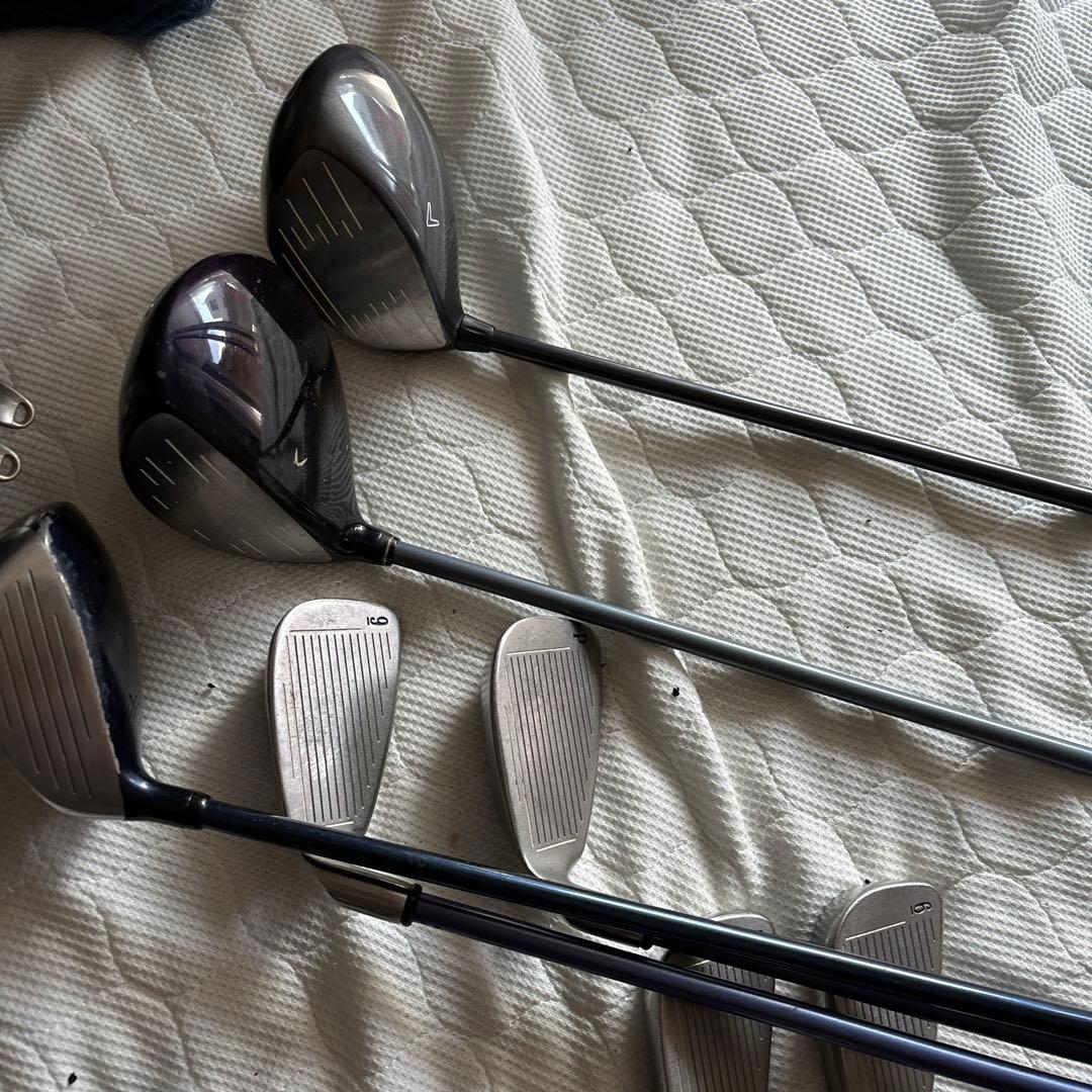 World Eagle ゴルフキャディバッグ 黒赤　ゴルフクラブつき