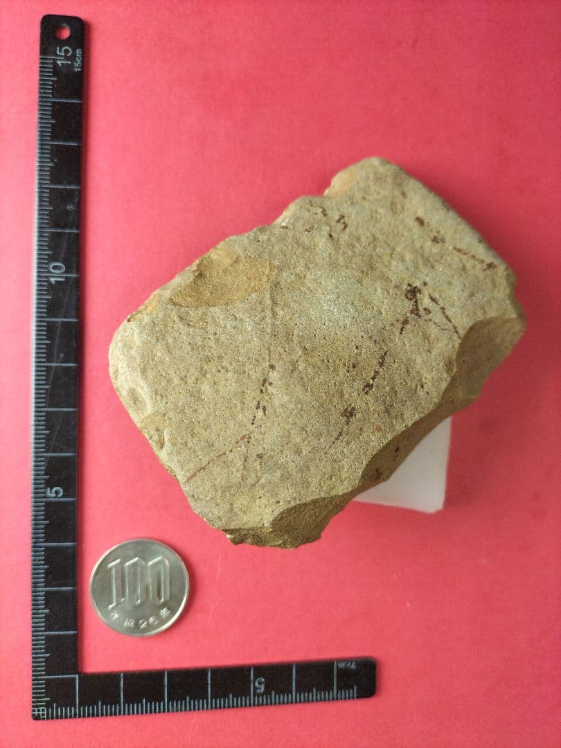 半磨製石器 (出土品) 握斧？旧石器時代 約95㍉×60㍉×20㍉180g