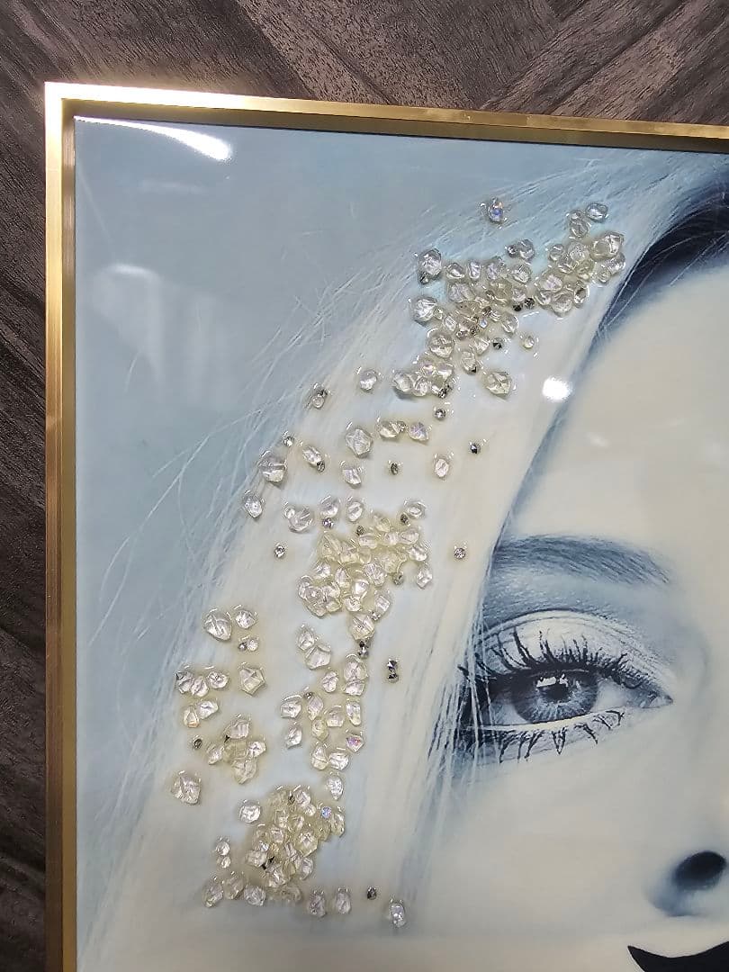 ケイトモス　アートパネル　ビーズ装飾2点セット