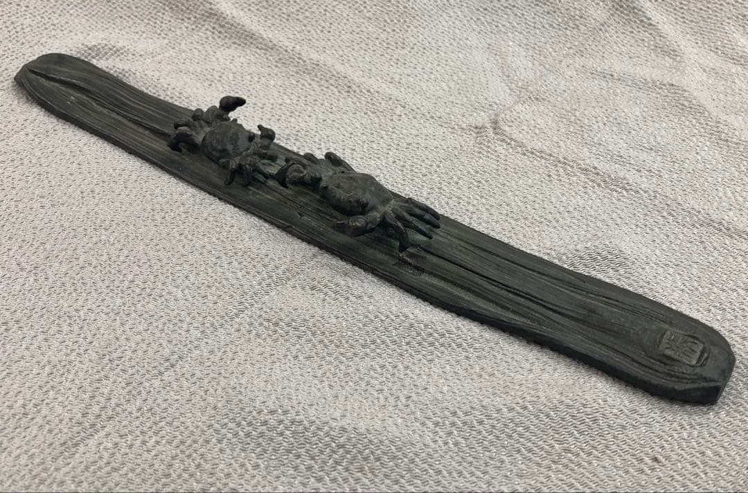 B426s 銅製蟹文鎮　作者不詳　カニ　書鎮　文房具