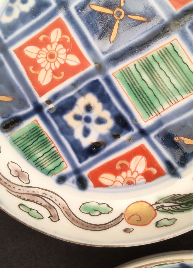 古伊万里　色絵　上手　小皿　５客