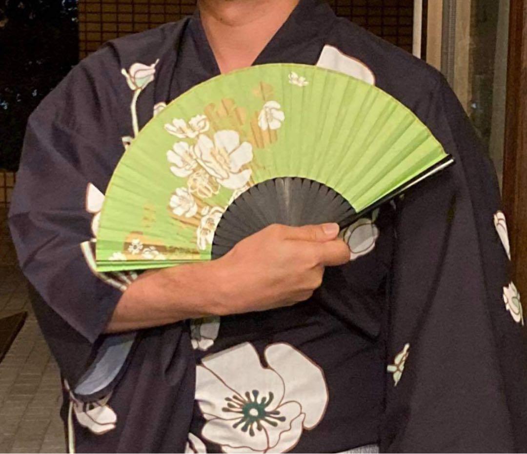 シャンパーニュ・ベルエポック柄・男性用浴衣