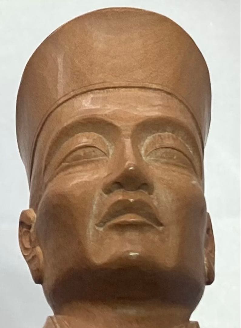 B515s 木彫 千利休座像　滝村尚之造　茶道　箱無