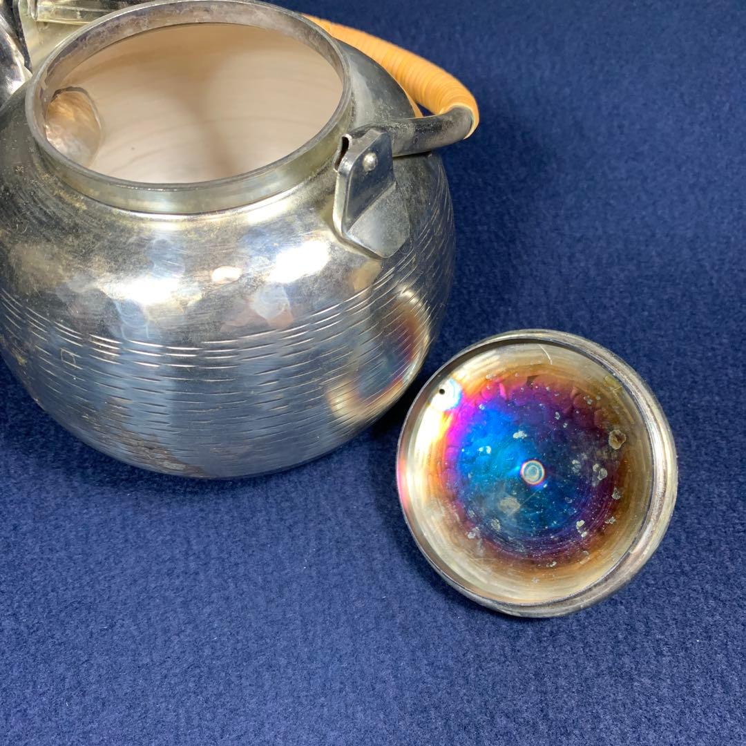 【アンティーク】秀峰堂造銀瓶　茶道具 銀瓶 銀メッキ