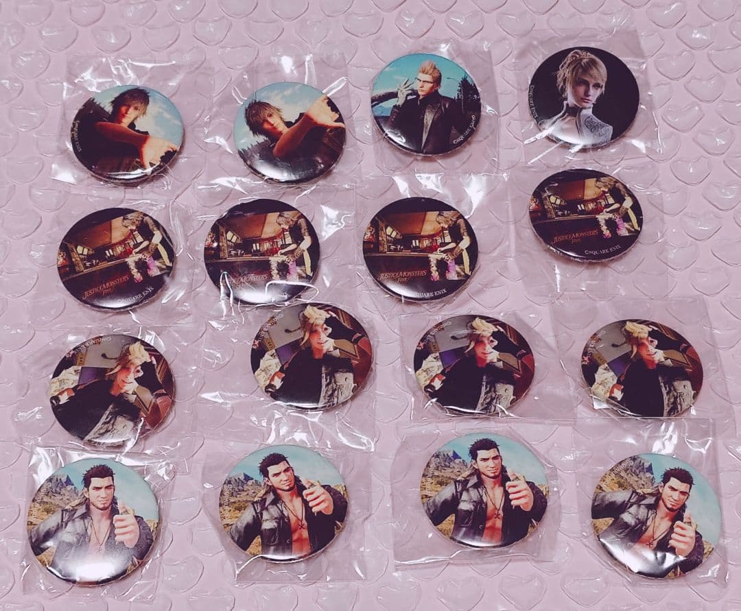 FF15 ノクト プロンプト イグニス グラディオ 缶バッジ FFXV