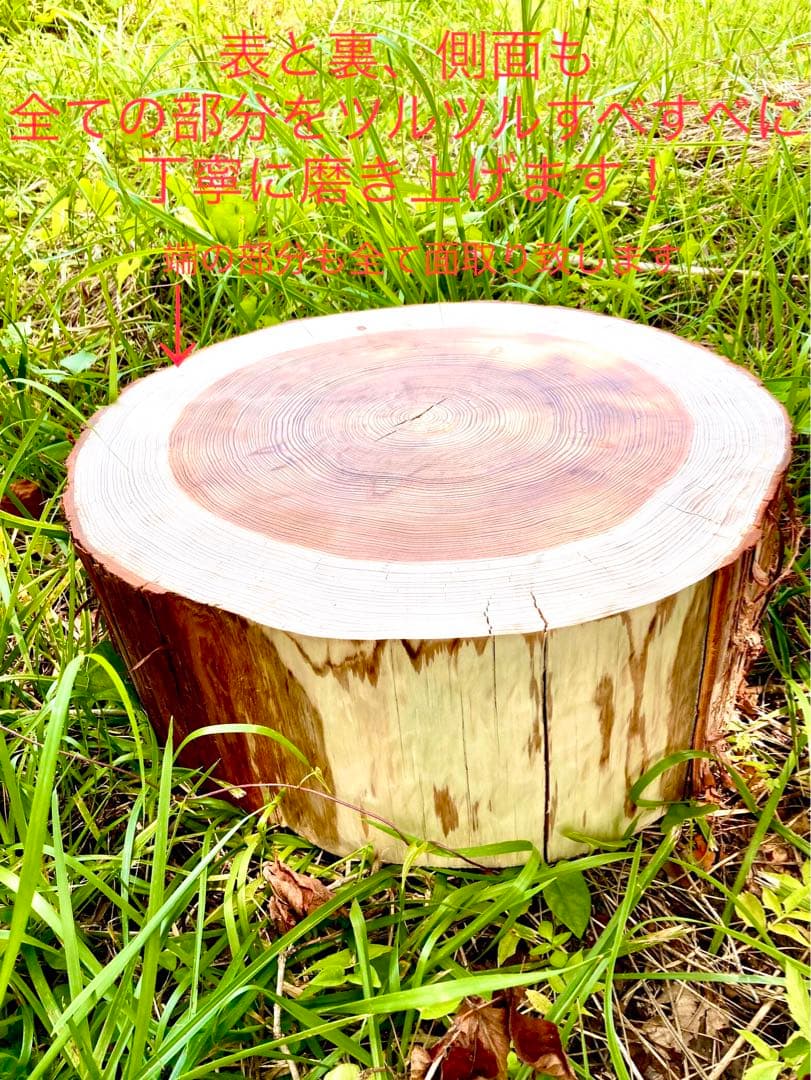 完売　オーダー受付中！天然杉/超特大サイズ！【森を感じられる切り株テーブルなど】