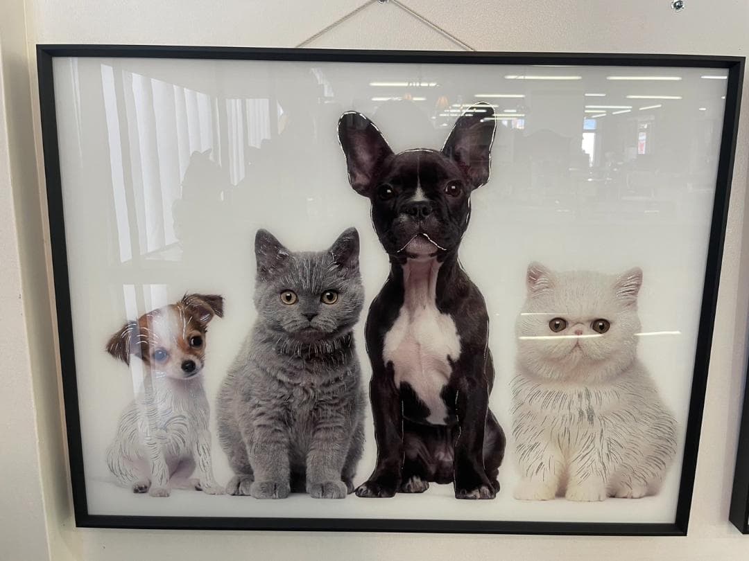 アートパネル　ペット　アニマル　動物　絵画　絵　壁掛け　アート　ガラス　額絵