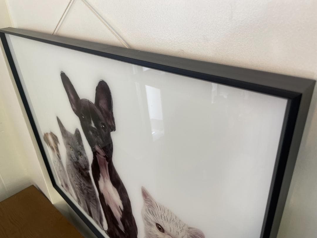 アートパネル　ペット　アニマル　動物　絵画　絵　壁掛け　アート　ガラス　額絵