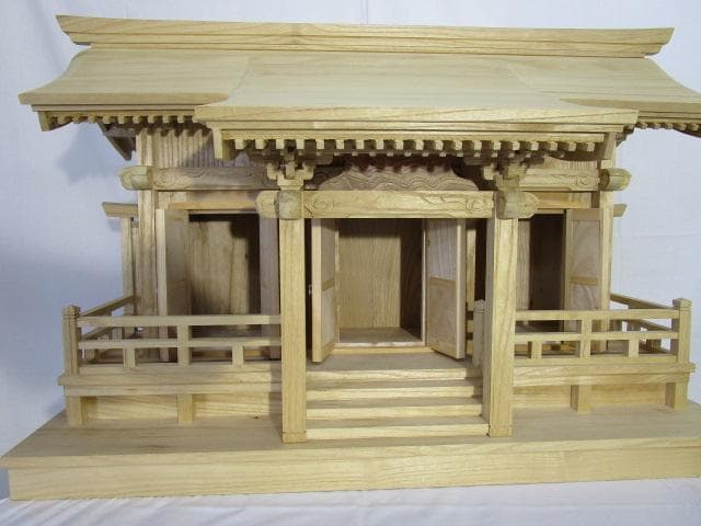 手作り神明造り神社（模型）匠の技　神社仏閣　木製　桐